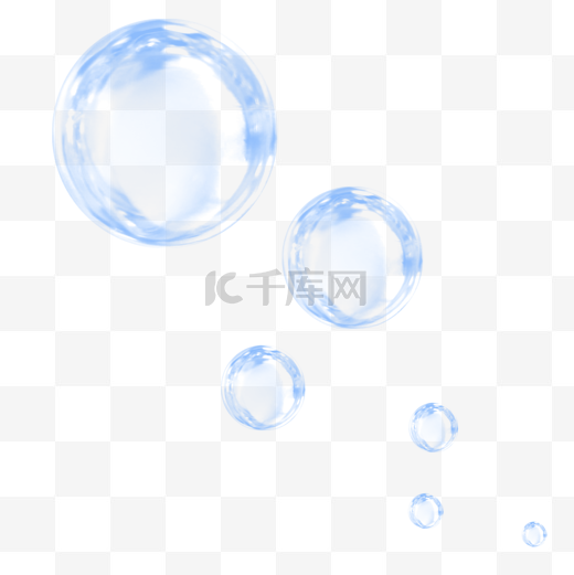 水下蓝色透明气泡图片