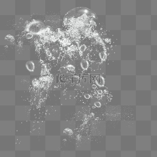 创意水中气泡水花元素图片