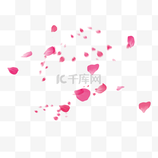 随风漂浮的粉色花瓣装饰图片