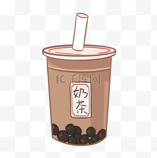 手绘奶茶插画图片