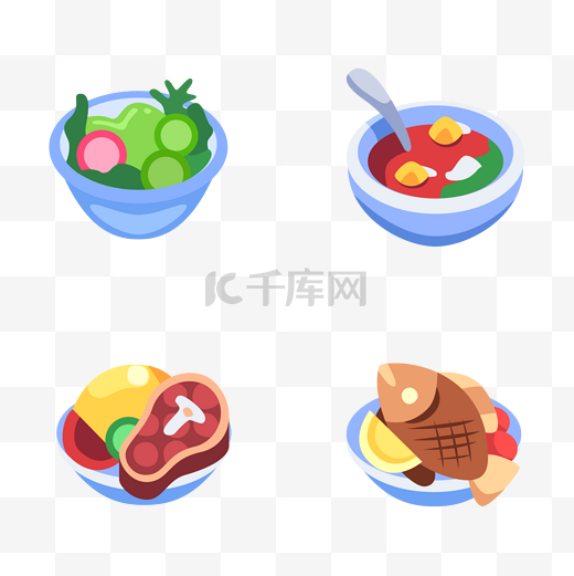 手绘日常食物插画图片