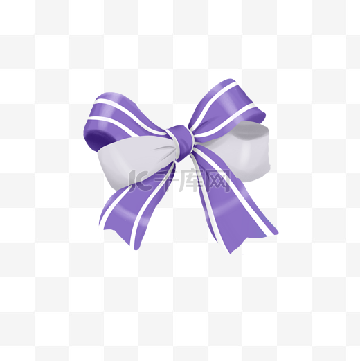 紫色白纹可爱蝴蝶结图片