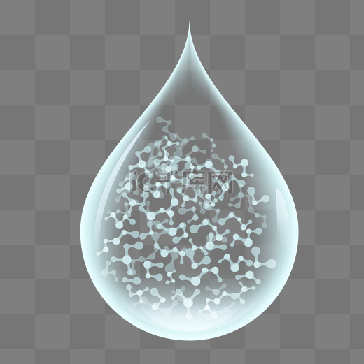 创意一滴水里的分子装饰图片