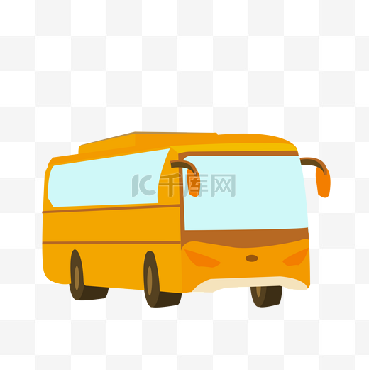 黄色矢量卡通巴士免费下载图片