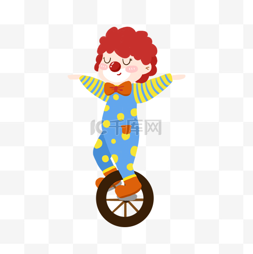 骑自行车的小丑免抠图片
