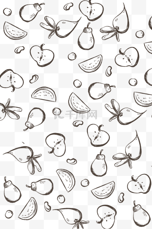 手绘苹果底纹装饰图片