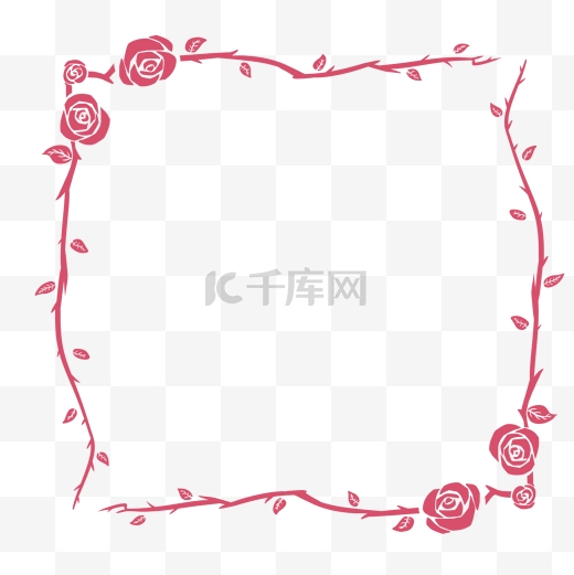 七夕节情人节爱情粉红玫瑰边框免费下载图片