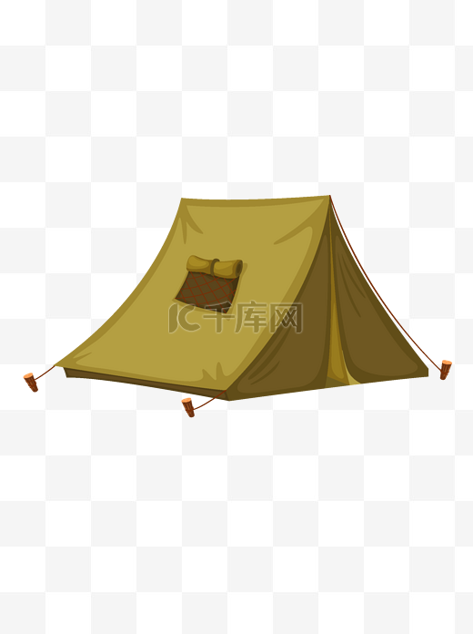 彩色野外露营帐篷元素图片