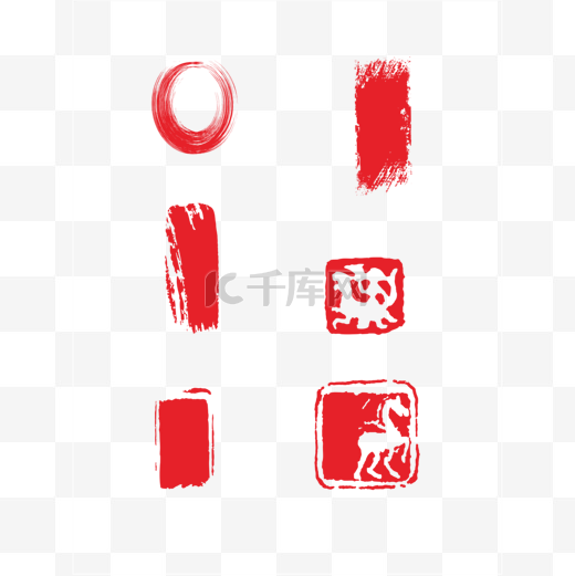 中国古典印章元素图片