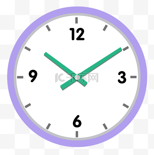 紫色钟表装饰素材免费下载图片