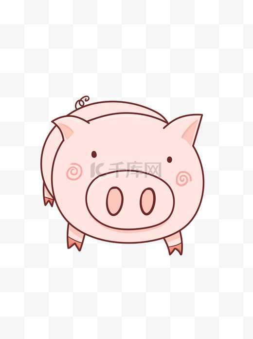 猪年卡通猪形象可爱简约手绘元素图片