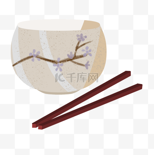 餐具瓷器碗筷插画图片