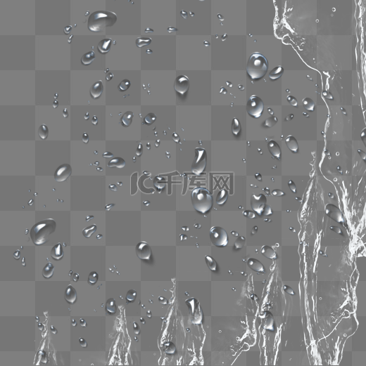 透明水滴水珠元素图片