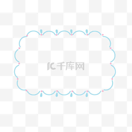蓝色白云云朵形状边框图片