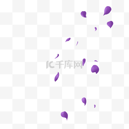紫色花瓣漂浮元素图片