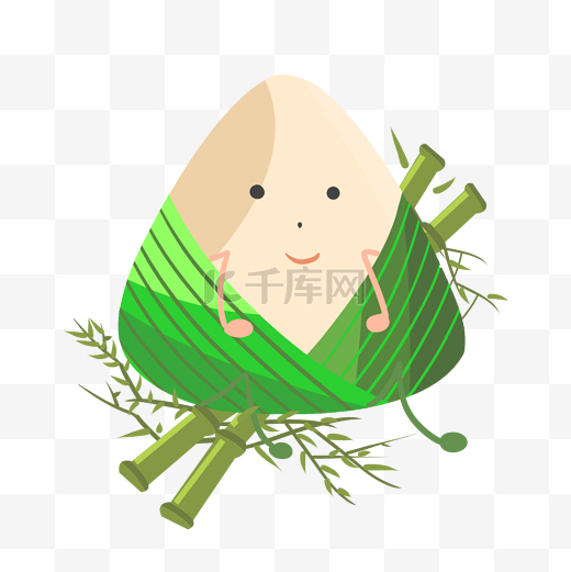 绿色竹子粽子插图图片