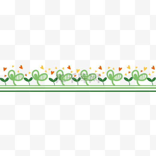 绿色小草分割线装饰图片