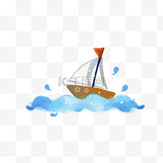 简洁海上小帆船png图片
