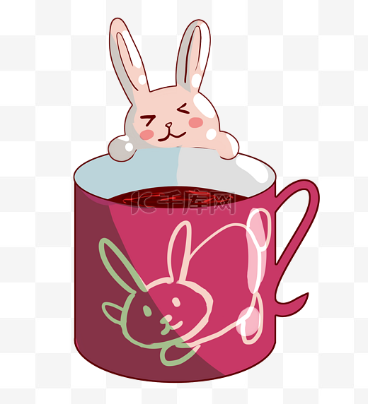 卡通可爱小兔子咖啡杯图片
