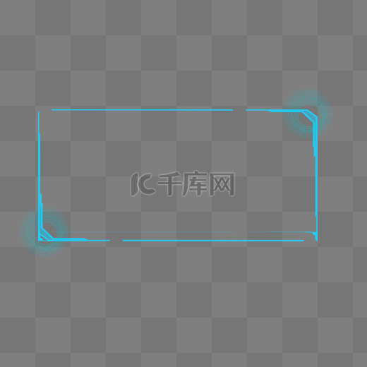 蓝色方框线条科技边框图片