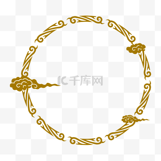 中国风圆形边框插画图片