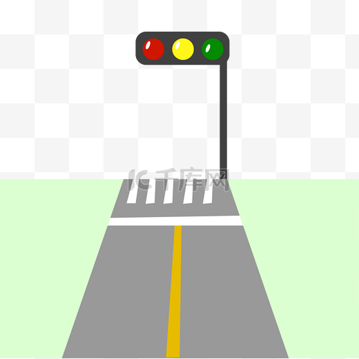 矢量马路口红绿灯交通安全类标识图片