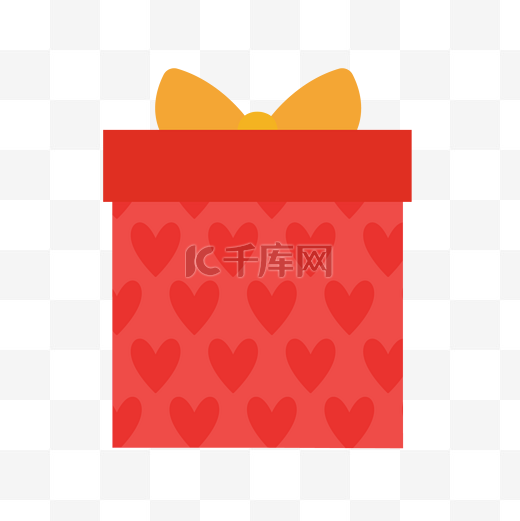 矢量红色爱心浪漫礼品盒子图片