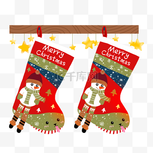 圣诞节开心雪人袜子图片