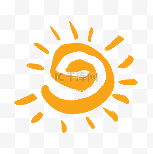 橙色螺旋太阳免抠图图片