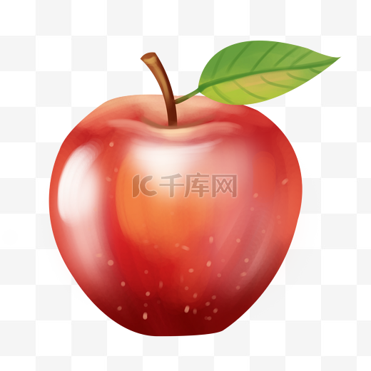 红色的水果苹果插画图片