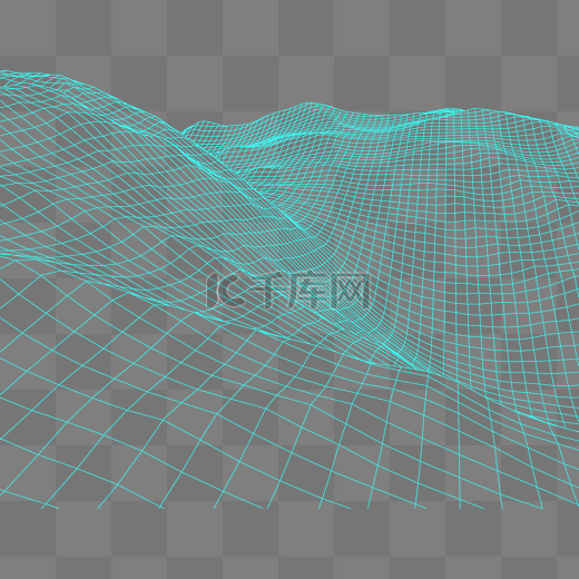 网格科技感抽象地面线条矢量元素透视装饰图片