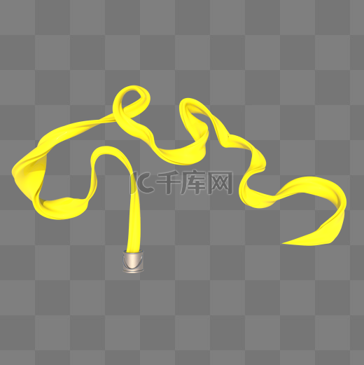 C4D立体黄色飘带装饰丝带图片