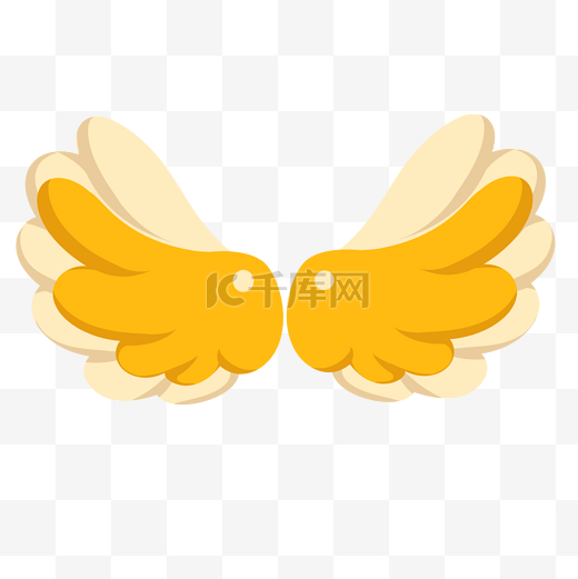卡通手绘天使的翅膀插画图片