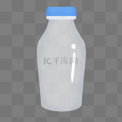 玻璃牛奶瓶免抠PNG素材图片