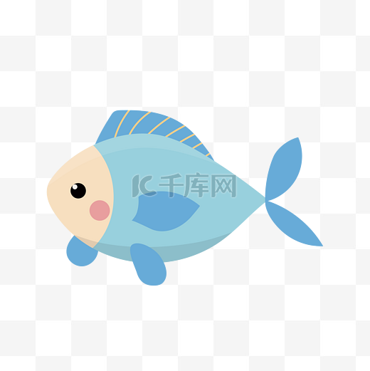 蓝色的鱼矢量素材图片