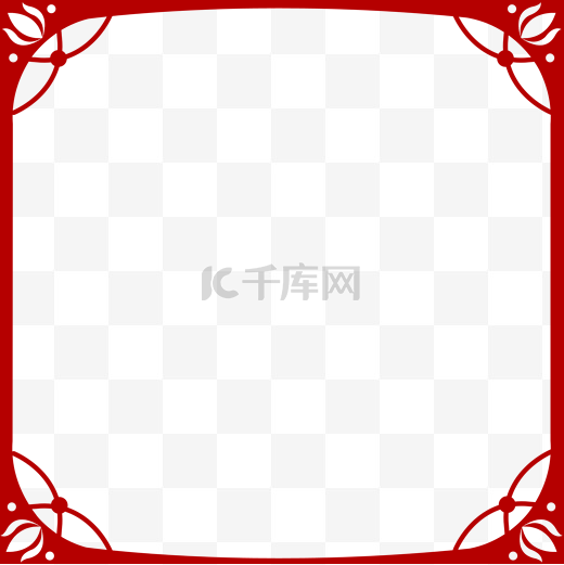 中国风手绘简约文艺清新边框透明底png图图片