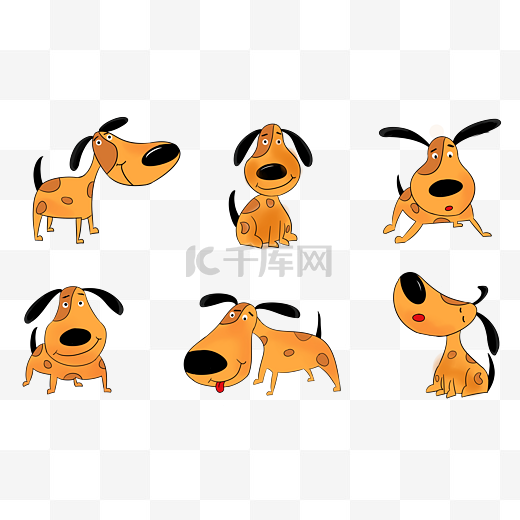 可爱卡通狗表情动作图片