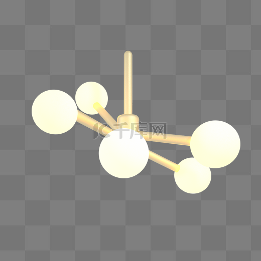 c4d家装节白金色立体灯具灯吊灯庭院灯免抠图图片