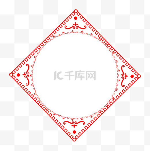 中国风复式元素复杂花纹菱形边框设计矢量免抠图片