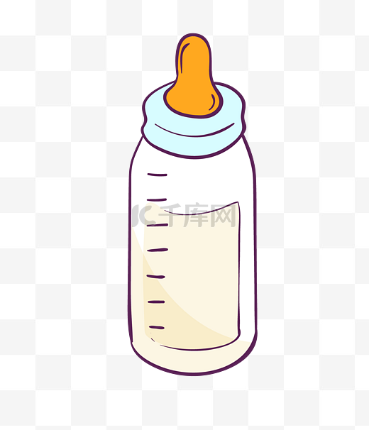 彩色手绘婴儿奶瓶设计图片