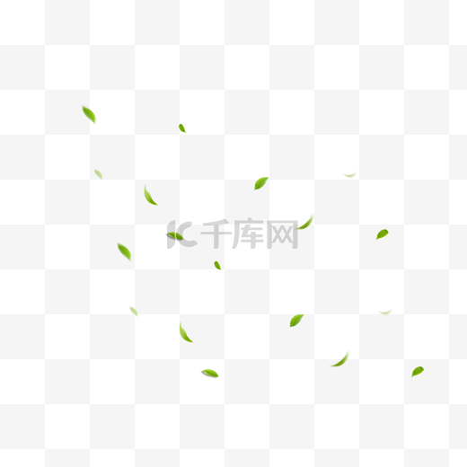 绿色茶叶树叶漂浮素材图片