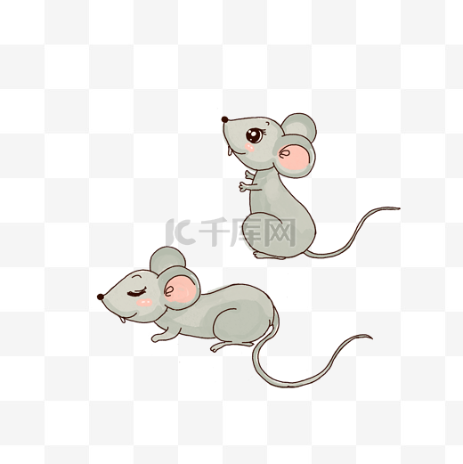 两只可爱的小老鼠免抠图图片