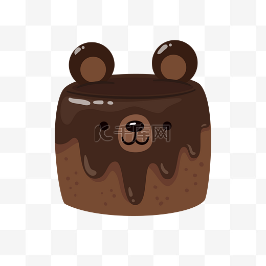 可爱小熊巧克力蛋糕矢量素材图片