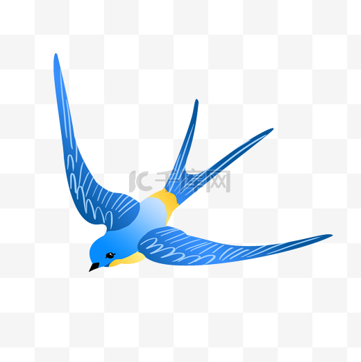 手绘飞翔的燕子插画图片