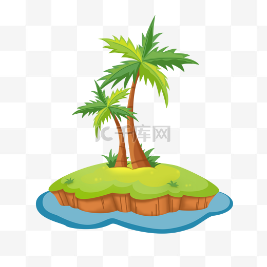 热带椰子树海岛矢量夏天图片