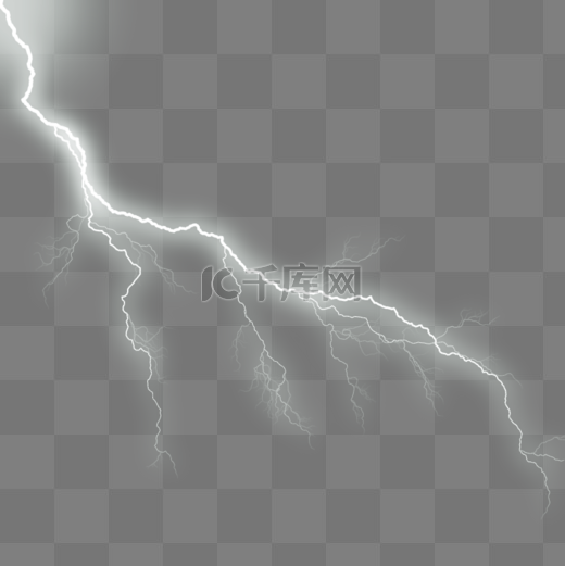白色闪电雷电效果元素图片
