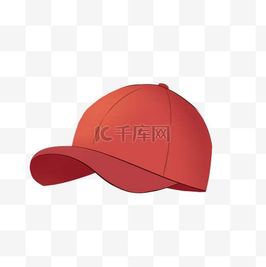 帽子红色鸭舌帽简约免扣素材图片