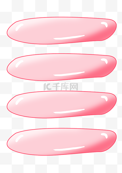 手绘卡通粉色果冻清新长方形标签图片