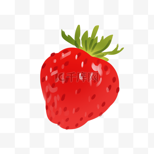 红色的手绘草莓插图图片