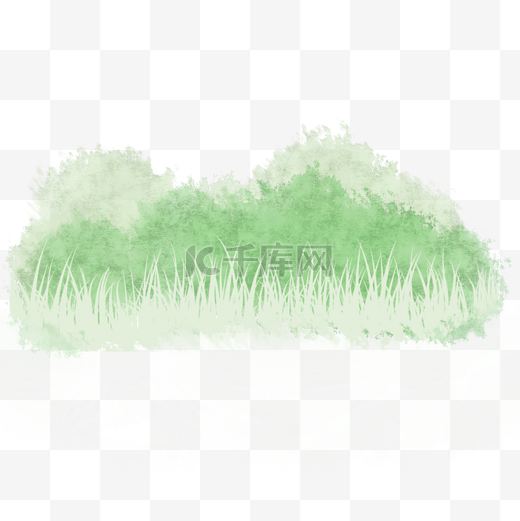 绿色水彩小清新草丛免费下载图片